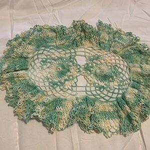 Handcrafted Green and Cream Doily